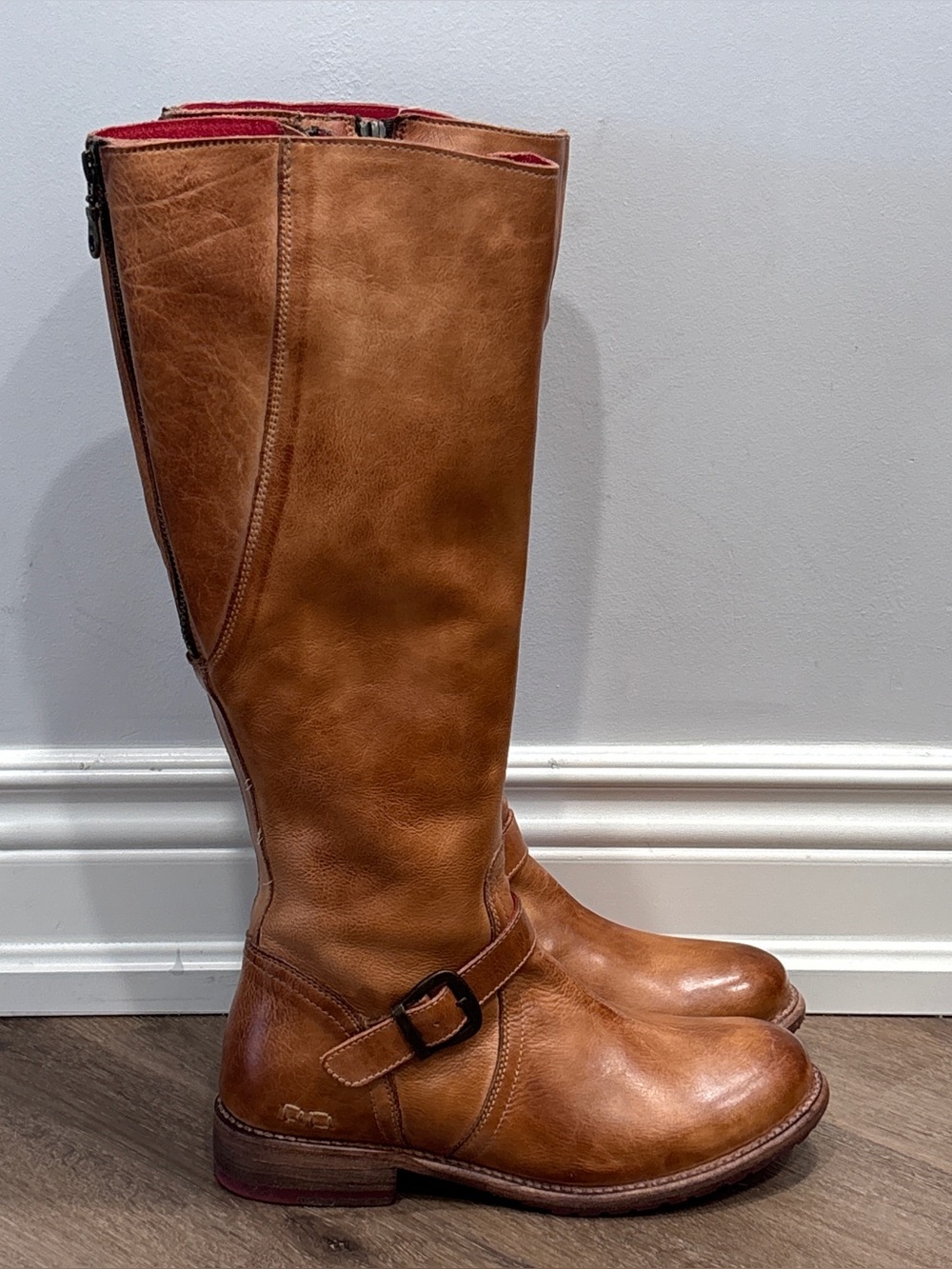 Bed Stu Glaye Wide Calf Tan Rustic Leather Boots 9.5 NEW In Box - Picture 4 of 16